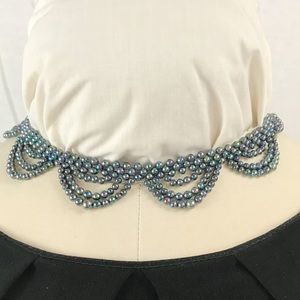 VINTAGE Iridescent Choker Necklace w/ Hook Clasp